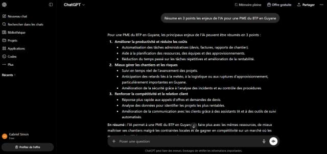 Exemple de réponse ChatGPT - Style conversationnel et direct